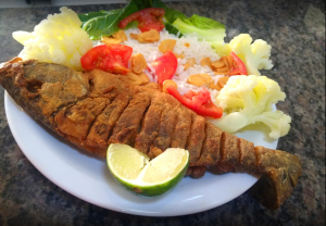 Filé de Tucunaré com salada